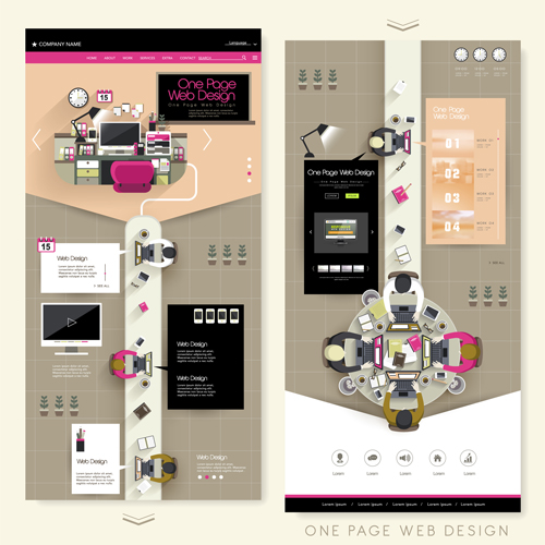 Business page design template vector 07 Business page design template vector 07