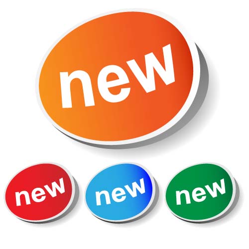 Colored new sticker vector Colored new sticker vector