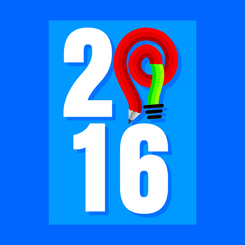 Creative 2016 new year design vector collection 06