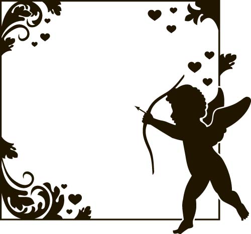 Cupid and valentine frame vector material 02 Cupid and valentine frame vector material 02