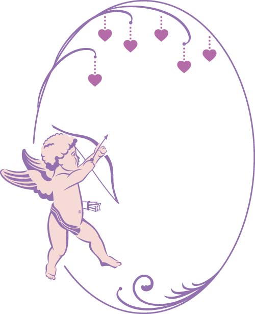 Cupid and valentine frame vector material 05 Cupid and valentine frame vector material 05