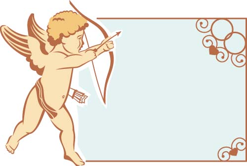 Cupid and valentine frame vector material 06 Cupid and valentine frame vector material 06