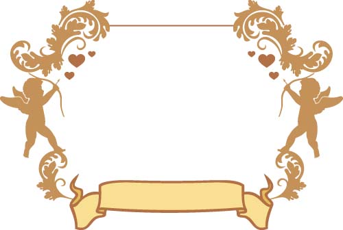 Cupid and valentine frame vector material 07 Cupid and valentine frame vector material 07