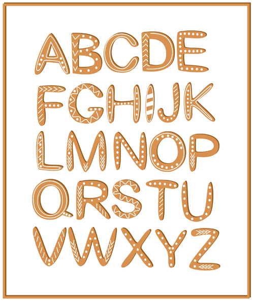 Cute cookie alphabet vector Cute cookie alphabet vector