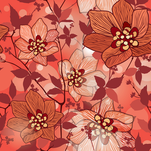 Floral seamless pattern hand drawing vector 03 Floral seamless pattern hand drawing vector 03