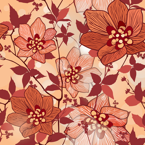 Floral seamless pattern hand drawing vector 04 Floral seamless pattern hand drawing vector 04