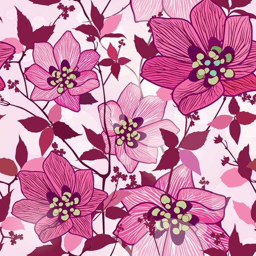 Floral seamless pattern hand drawing vector 05 Floral seamless pattern hand drawing vector 05