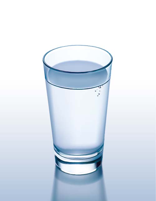 Glass cup with water vectors set 08
