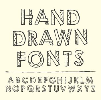 Hand drawn fonts creative vector 04 Hand drawn fonts creative vector 04