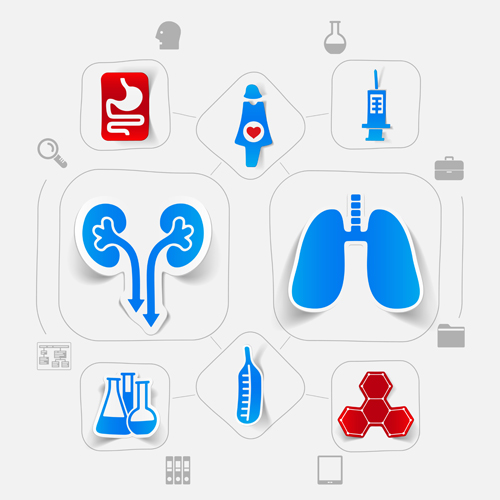 Medicine infographic with sticker vector set 01 Medicine infographic with sticker vector set 01