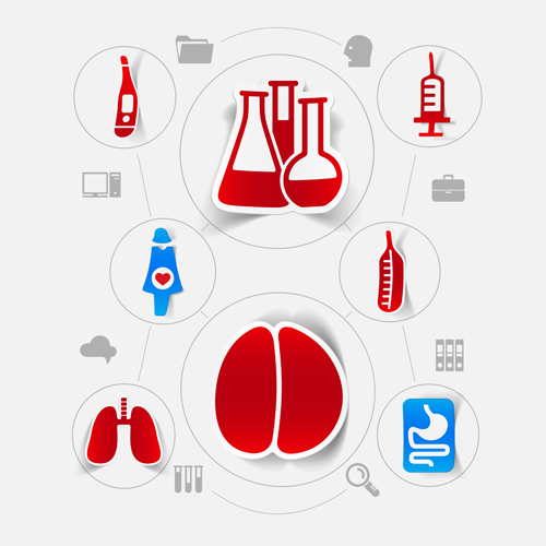 Medicine infographic with sticker vector set 02 Medicine infographic with sticker vector set 02