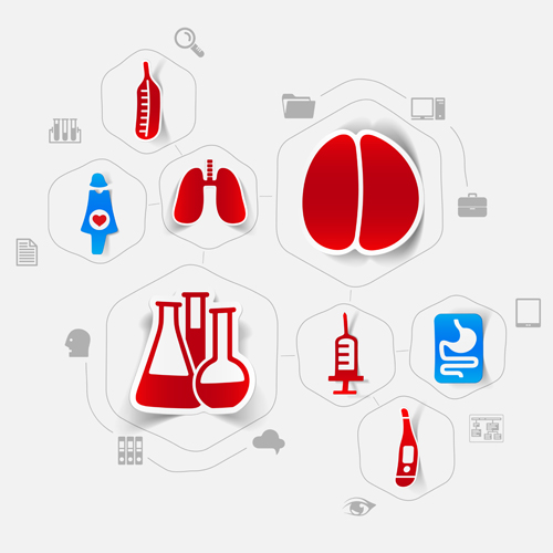 Medicine infographic with sticker vector set 03 Medicine infographic with sticker vector set 03