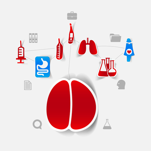 Medicine infographic with sticker vector set 07