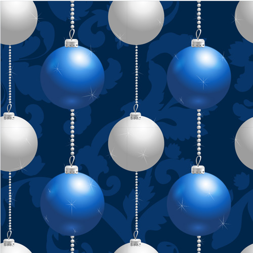 Shining christmas balls saemless pattern vector 01