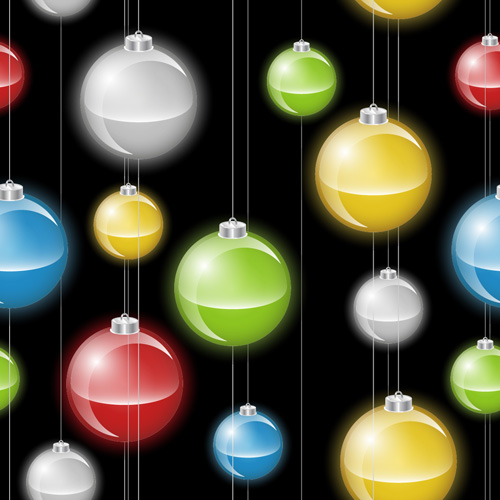 Shining christmas balls saemless pattern vector 02
