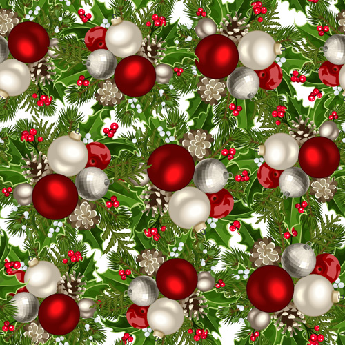 Shining christmas balls saemless pattern vector 03 Shining christmas balls saemless pattern vector 03