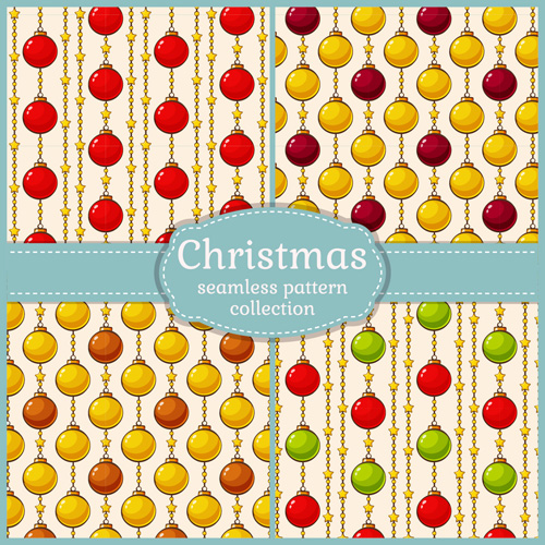 Shining christmas balls saemless pattern vector 04 Shining christmas balls saemless pattern vector 04