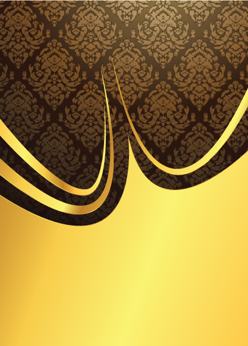Simple gold art background vector 02