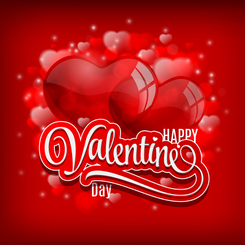 Transparent heart with Valentine background vector 01 Transparent heart with Valentine background vector 01