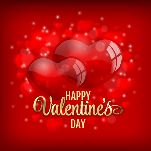 Transparent heart with Valentine background vector 02 Transparent heart with Valentine background vector 02