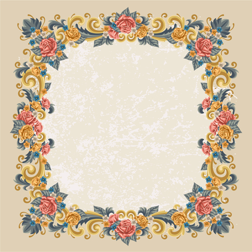 Vintage flowers frame vectors 01 Vintage flowers frame vectors 01