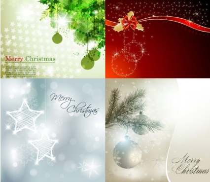 Set of beautiful christmas background vector Set of beautiful christmas background vector