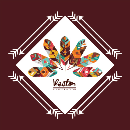 Boho style background vector illustration 04