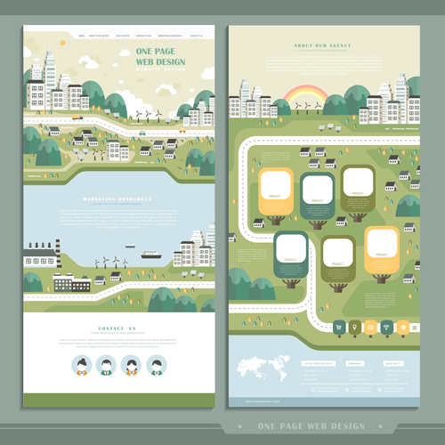 Business page design template vector 04 Business page design template vector 04