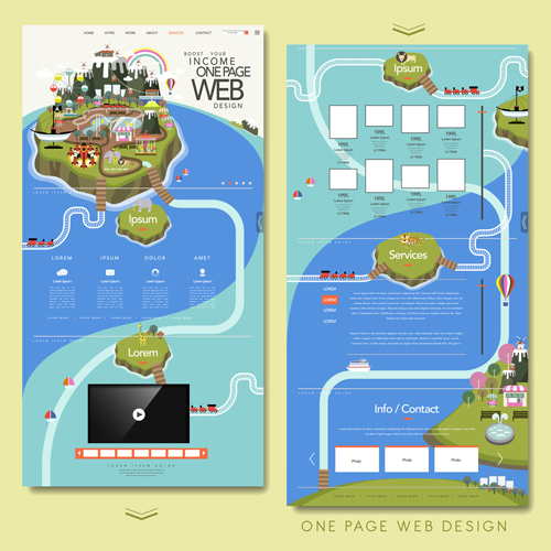 Business page design template vector 05 Business page design template vector 05
