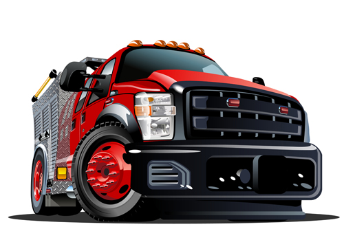 truck material fire cartoon 