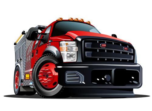 Cartoon fire truck vector material 09 Cartoon fire truck vector material 09