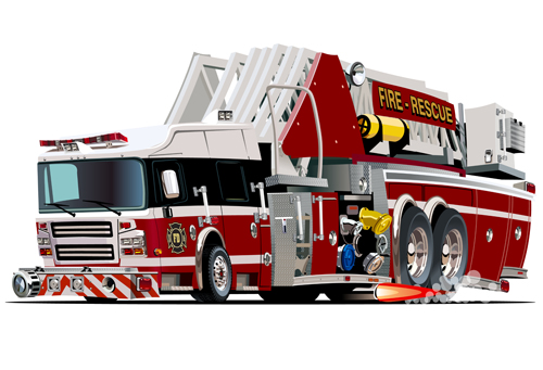 Cartoon fire truck vector material 10 Cartoon fire truck vector material 10