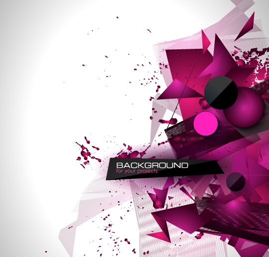 Colored geometric shapes with abstract background vector 01 Colored geometric shapes with abstract background vector 01