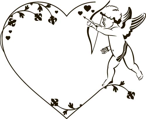 Cupid and valentine frame vector material 01 Cupid and valentine frame vector material 01