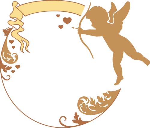 Cupid and valentine frame vector material 09 Cupid and valentine frame vector material 09