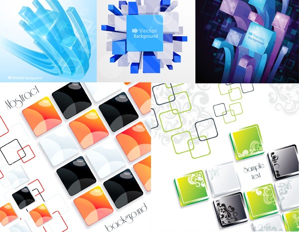 Different cube backgrounds vector set Different cube backgrounds vector set