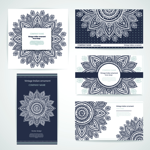 Floral ornaments pattern cards vector material 01 Floral ornaments pattern cards vector material 01