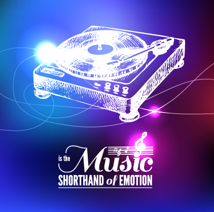 Neon light with music background vector 01 Neon light with music background vector 01