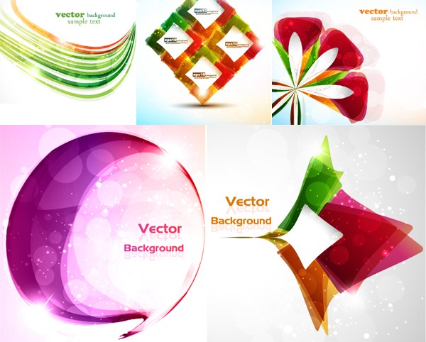Shiny abstract background vector graphics set Shiny abstract background vector graphics set