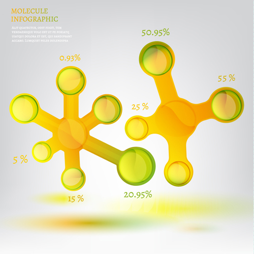 Vector molecule infographics template set 05 Vector molecule infographics template set 05