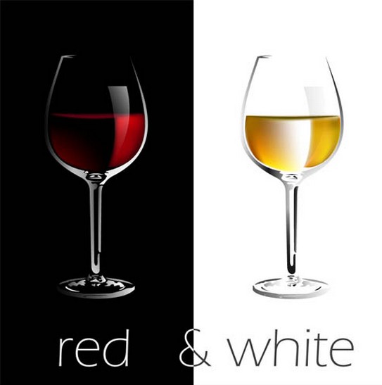 Red with white wine vectors material Red with white wine vectors material