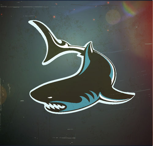 Cartoon funny shark vector material 01 Cartoon funny shark vector material 01