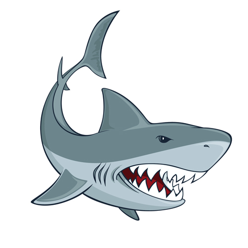 Cartoon funny shark vector material 02 Cartoon funny shark vector material 02