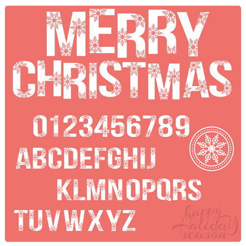Christmas alphabet with snowflake vector Christmas alphabet with snowflake vector