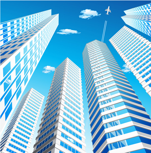 vector background skyscrapers city background 