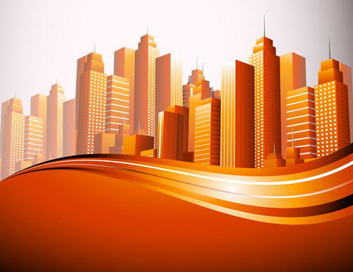 vector background skyscrapers city background 