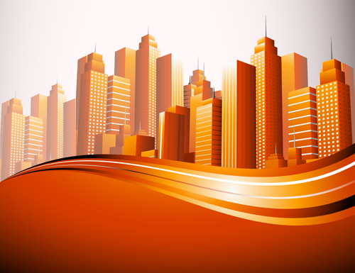 City skyscrapers design vector background set 04 City skyscrapers design vector background set 04