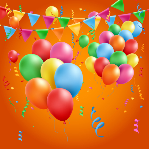 graphics colored birthday balloons background 