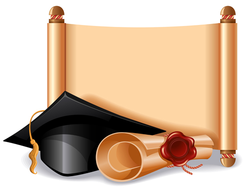 scroll paper graduation background vector background 