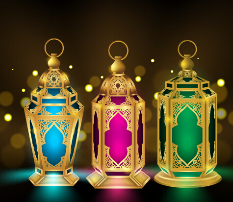 Eid mubarak Colored lights vector Eid mubarak Colored lights vector